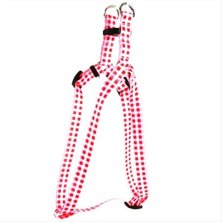 Gingham Red Step-In Harness - Medium